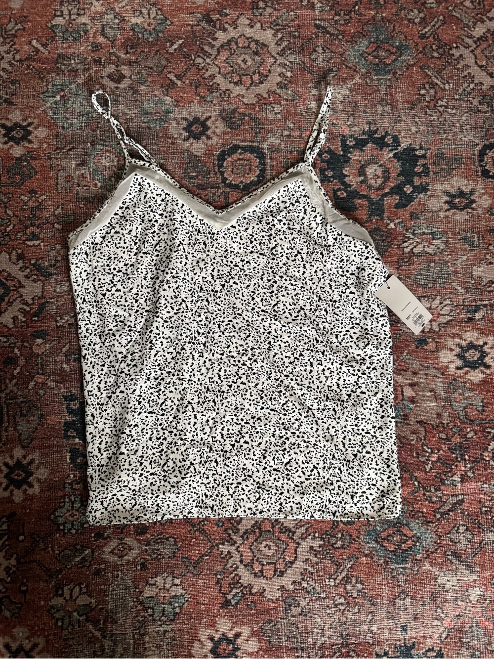Women's Spotted Print Cami Top - White/Black